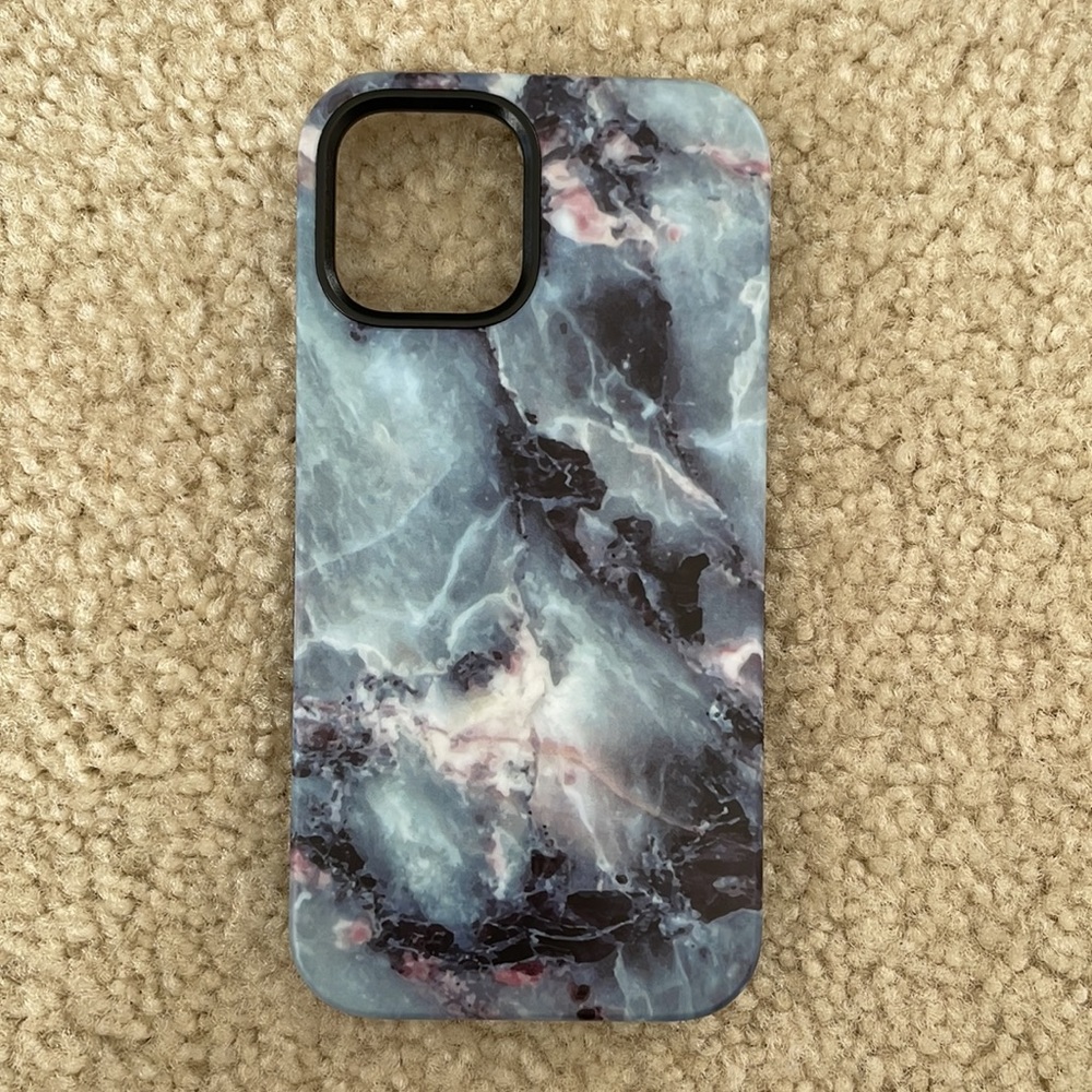 NIB iPhone 12 / 12 Pro blue pink marble Casely bold
